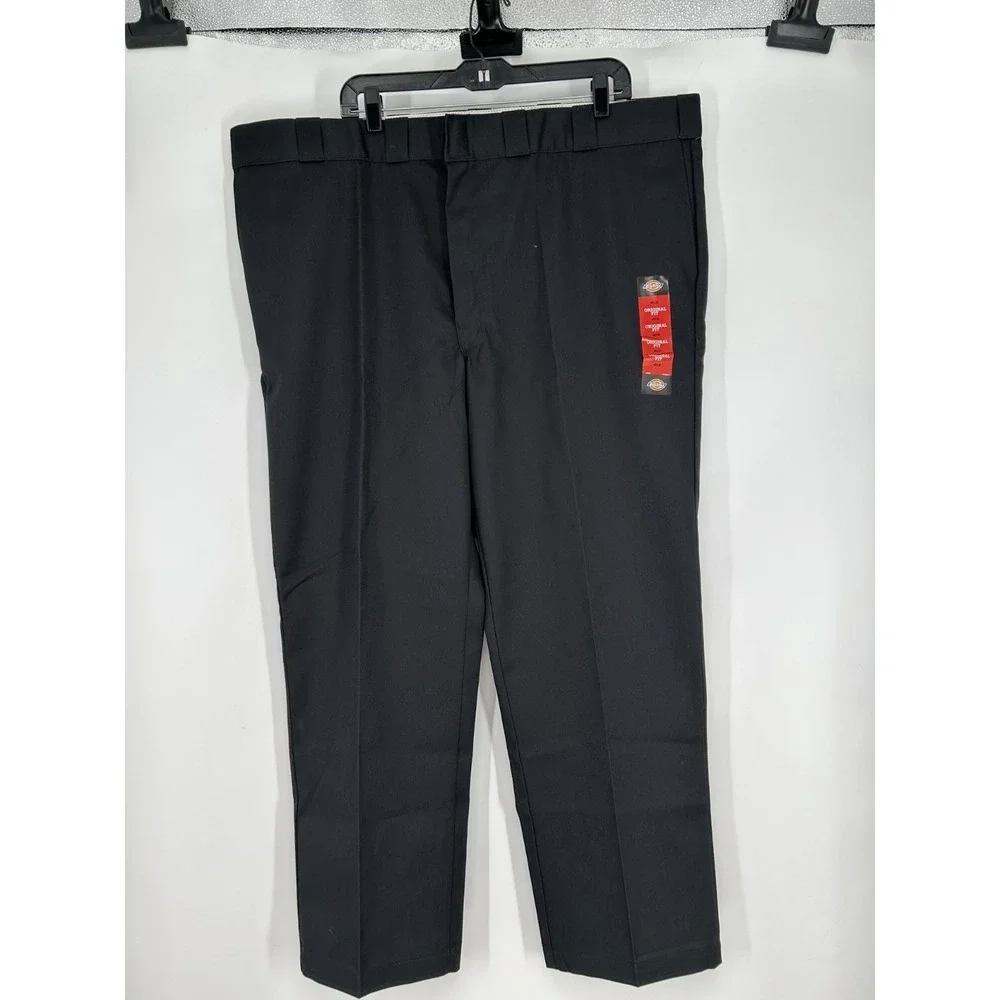 Dickies 874 Work Pants Mens‎ 46x30 Black Straight Leg Original Fit Canvas Chino
